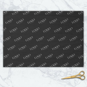 Custom Business Logo Pattern Promotional Black Tissue Paper