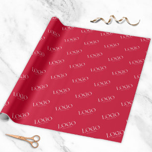 Custom Business Logo Pattern Promotional Red Wrapping Paper