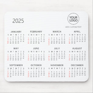 Custom Business Logo   Personalised Calendar 2025  Mouse Pad