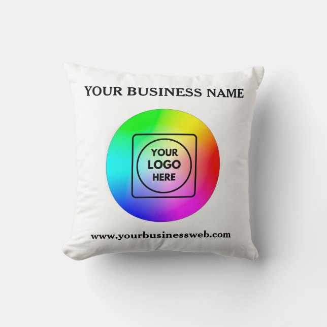 Custom Business Logo Personalised Throw Pillow (Front)