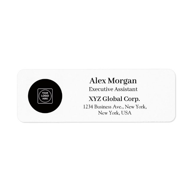 Custom Business Logo Personalized Address Labels (Front)