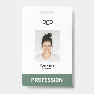 Custom Business Logo, Photo, Bar Qr Code ID Badge