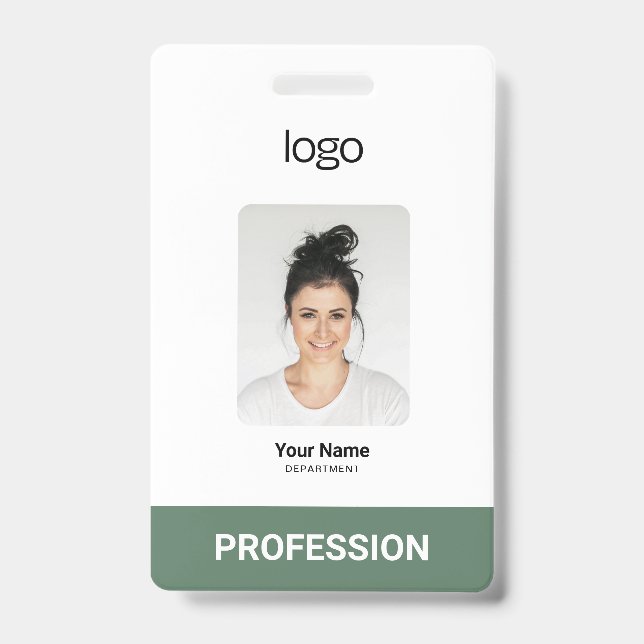 Custom Business Logo, Photo, Bar Qr Code ID Badge (Front)
