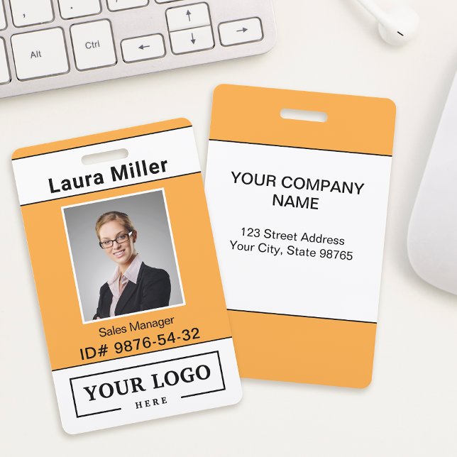 Custom Business Logo Photo ID Badge (Creator Uploaded)