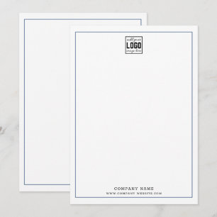 Custom Business Logo Professional Blue Border Card