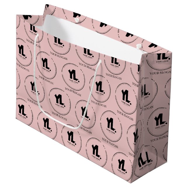 Custom Business Logo Professional Large Gift Bag (Front Angled)