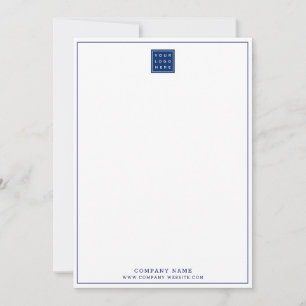 Custom Business Logo Professional Navy Border Card
