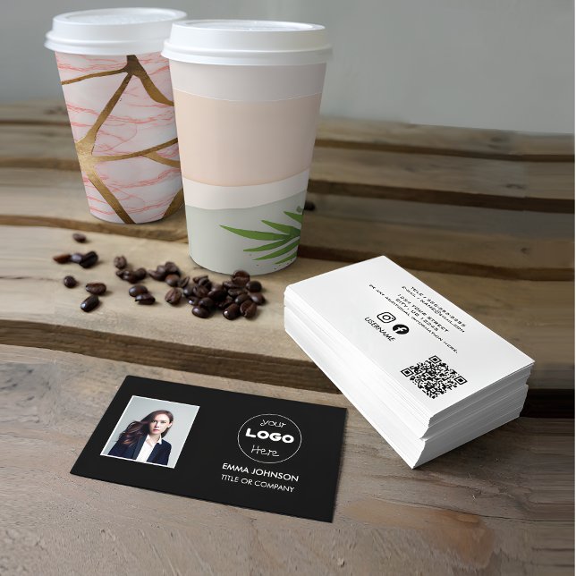 Custom Business Logo | Professional Photo  Card (Custom Business Logo  Professional Photo Business Card)