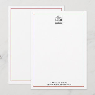 Custom Business Logo Professional Red Border Card