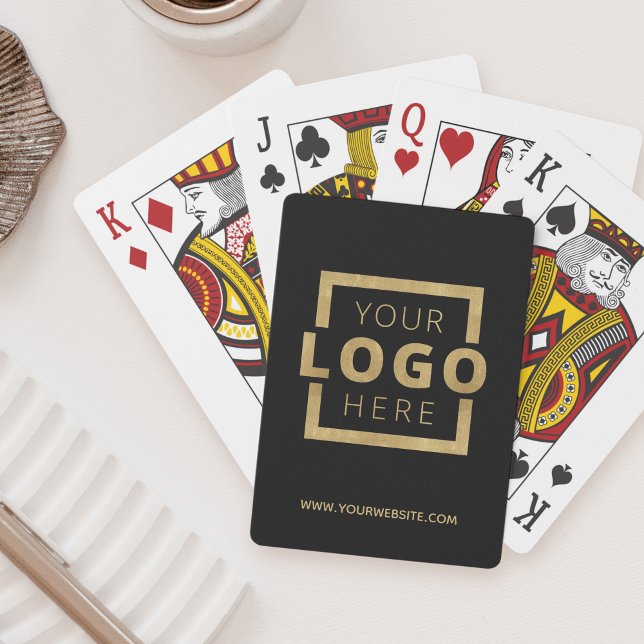 Custom Business Logo Promotion Branded Black Gold Playing Cards (Creator Uploaded)