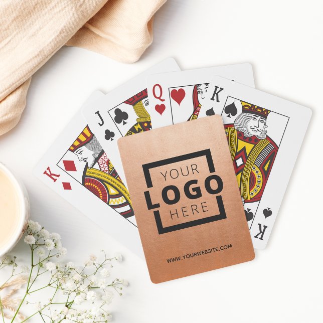 Custom Business Logo Promotion Branded Rose Gold Playing Cards (Creator Uploaded)
