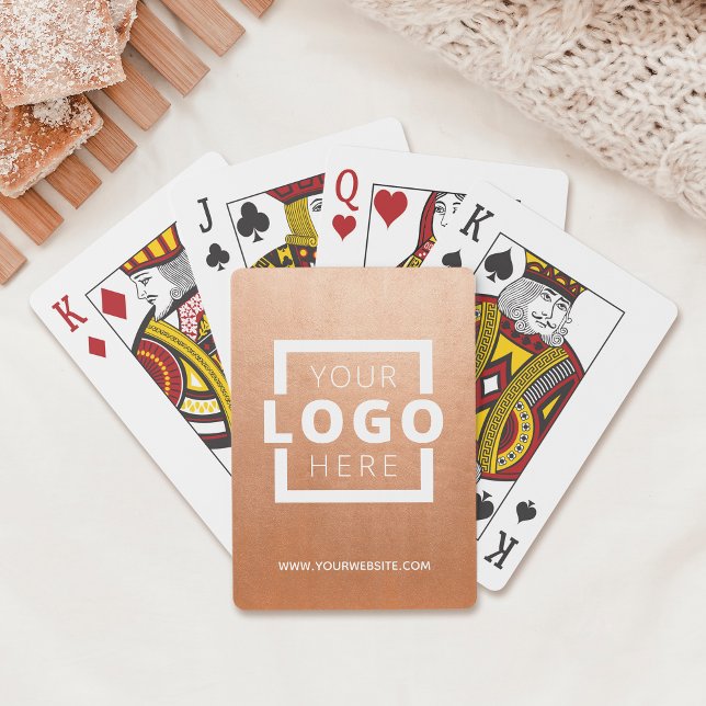 Custom Business Logo Promotion Branded Rose Gold Playing Cards (Creator Uploaded)