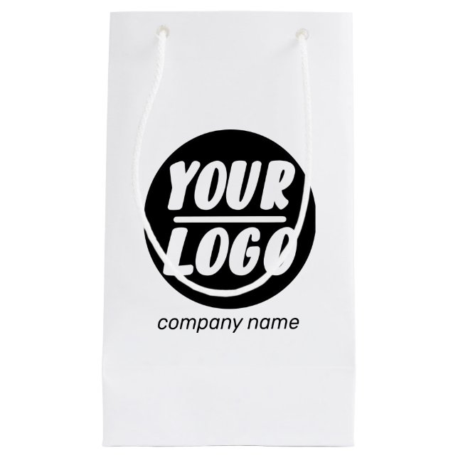 Custom Business Logo promotional add company name Small Gift Bag (Front)