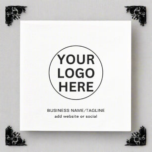 Custom Business Logo Promotional Black & White Napkin