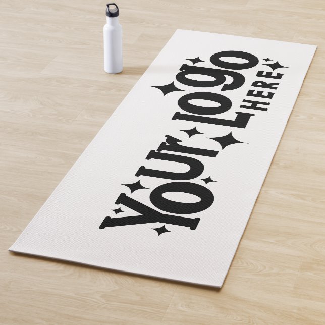 Custom Business Logo Promotional Black White Retro Yoga Mat (In Situ)