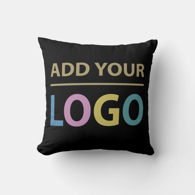 Custom Business Logo Promotional Brand Black Cushion (Front)