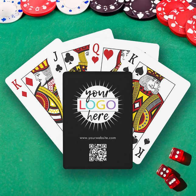 Custom Business Logo Promotional Branded Black QR Playing Cards (Custom Business Logo Promotional Branded Black QR Playing Cards)