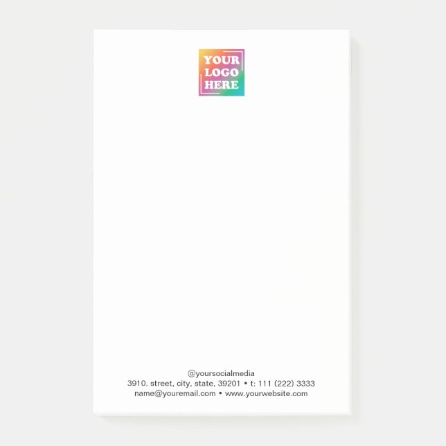Custom Business Logo Promotional Company Post-it Notes (Front)