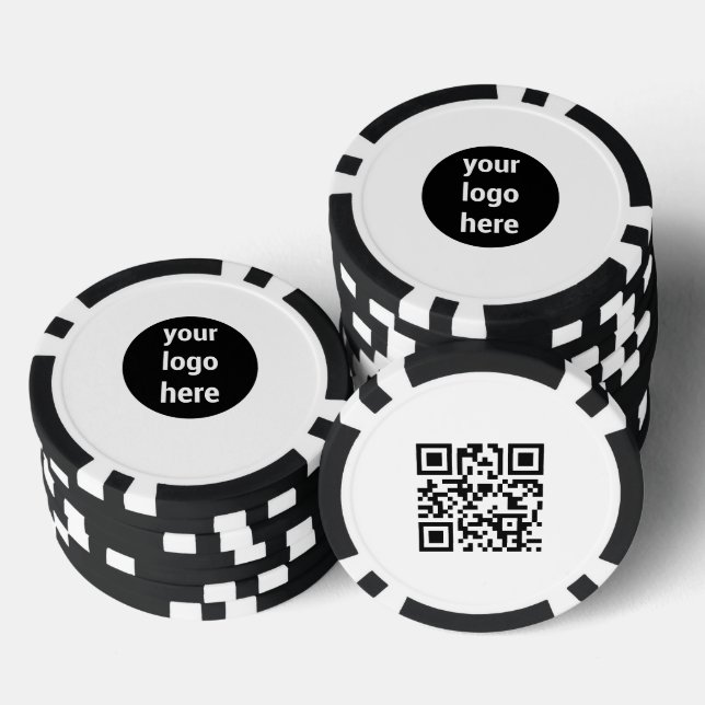 Custom Business Logo Promotional QR Code Poker Chips (Stack)