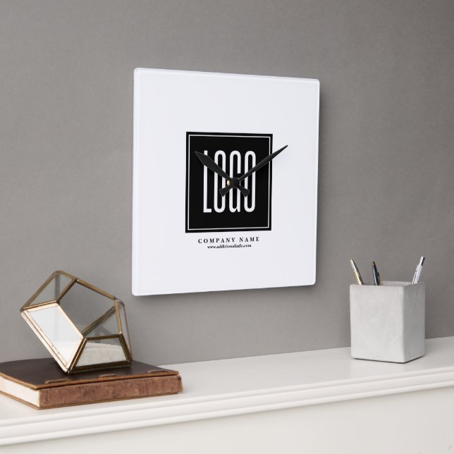 Custom Business Logo Promotional  Square Wall Clock (Office)