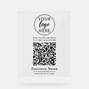 Custom Business Logo, QR Code Acrylic Sign