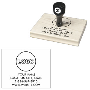 Custom Business Logo Qr Code & Address Rubber Stamp