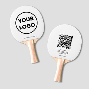 Custom Business Logo QR Code and Text Branded Ping Pong Paddle