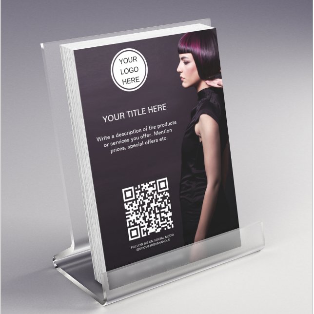 Custom Business Logo QR Code Beauty Salon Photo Flyer (Creator Uploaded)