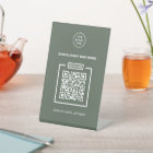 Custom Business Logo QR Code Clean Sage Green 