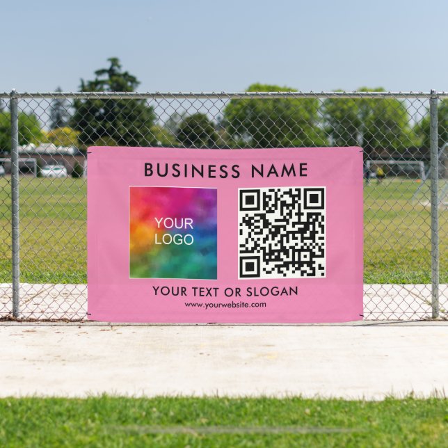 Custom Business Logo QR Code Elegant Outdoor Best Banner (Insitu)