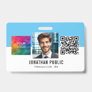 Custom Business Logo QR Code Employee ID Card Badge