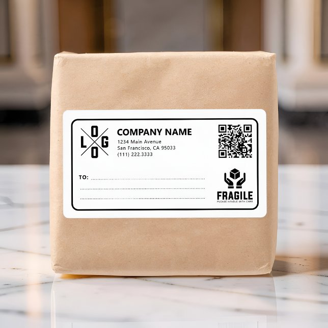 Custom Business Logo QR code Fragile Warn Shipping (Creator Uploaded)