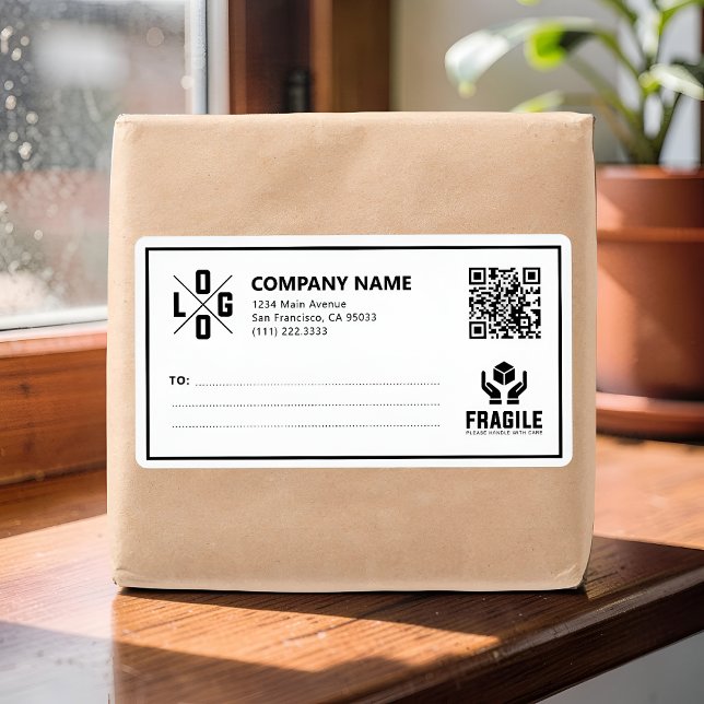 Custom Business Logo QR code Fragile Warn Shipping (Creator Uploaded)