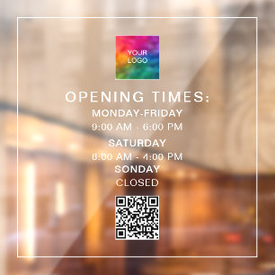Custom Business Logo QR Code Opening Times Large