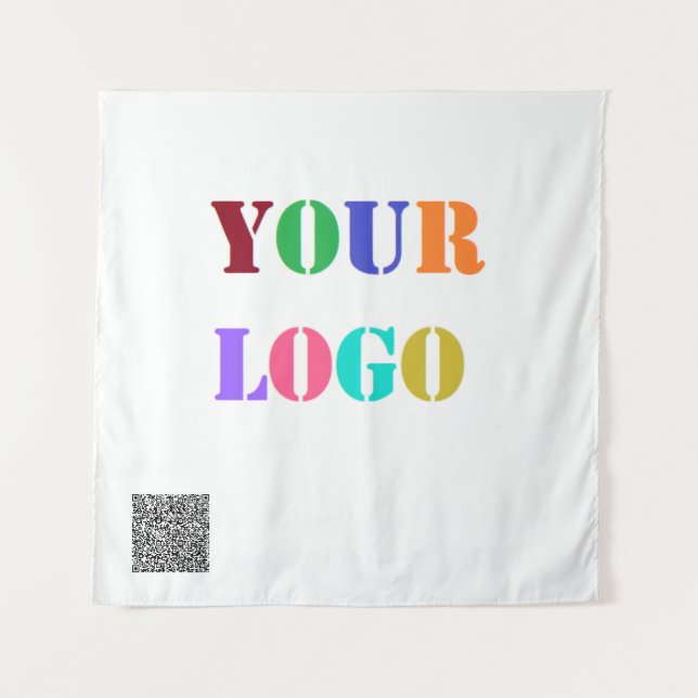 Custom Business Logo QR Code Promotional Tapestry (Front)
