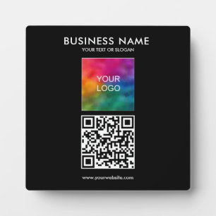 Custom Business Logo QR Code Template Square Plaque