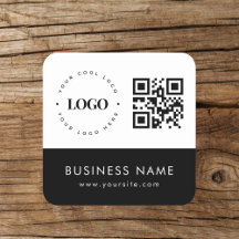 Custom Business Logo QR Code & Text Professional