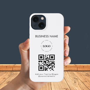 Custom Business Logo QR Code & Text Promotional  iPhone 13 Case