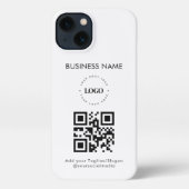 Custom Business Logo QR Code & Text Promotional  iPhone Case (Back)