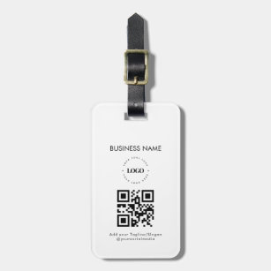 Custom Business Logo QR Code & Text Promotional Luggage Tag