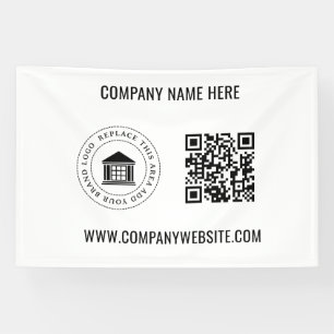 Custom Business Logo QR Code & Website Banner