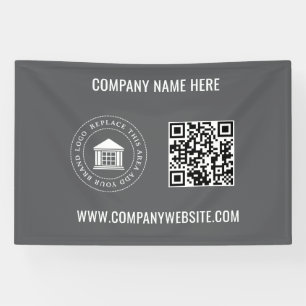 Custom Business Logo QR Code & Website Banner