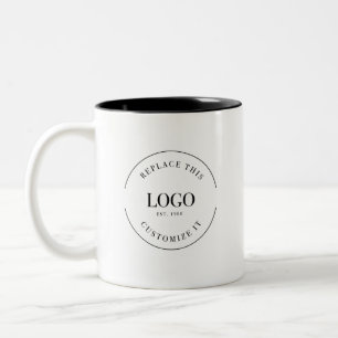 Custom Business logo QR code Website branded Two-Tone Coffee Mug