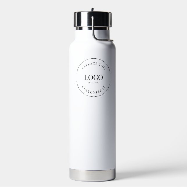 Custom Business logo QR code website professional  Water Bottle (Left)