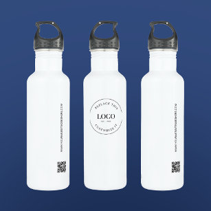 Custom Business Logo QR code website Simple 710 Ml Water Bottle