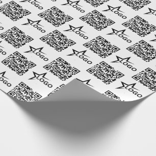Custom Business Logo & QR Code  Wrapping Paper