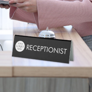 Custom Business Logo Receptionist Desk Table Sign