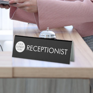 Custom Business Logo Receptionist Desk Table Sign
