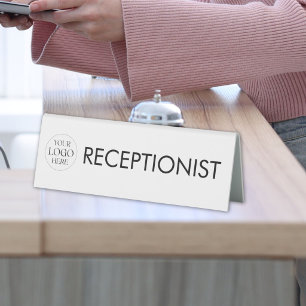Custom Business Logo Receptionist Desk Table Sign