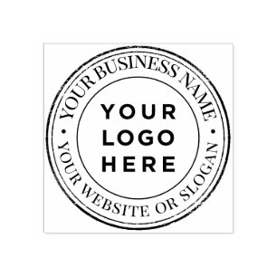 Custom Business Logo Rubber Stamp - Grunge Border